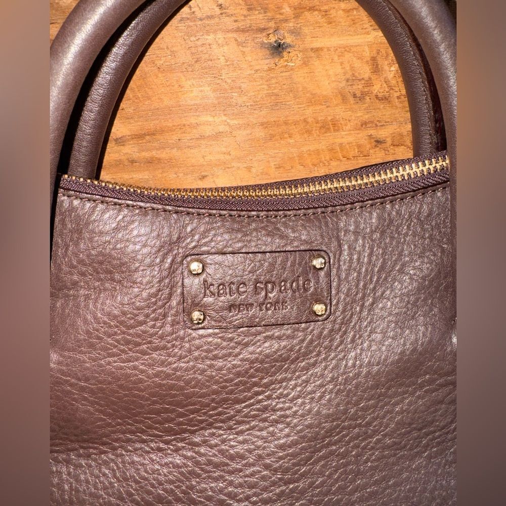 Kate Spade New York Brown Pebbled Leather Berkshire Satchel Bag With Dust Cover - Picture 7 of 12